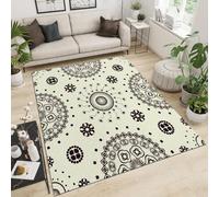 Mandala Bohème Tapis Géant 140x200 cm Impression Minimalisme Ethnique 3D Tapis Lavable en Machine Imitation Cachemire Douce Antidérapante pour Salon Chambre Maison de Campagne et Salle de Yoga Q-32