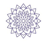 Mandala Boho Stickers muraux 67.2x67.2cm Peinture murale artistique Bleu foncé