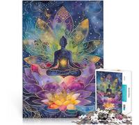 Mandala Bouddha Lotus Puzzle 1000 pièces pour Adultes Staycation Tuer Le Temps Activités Amusantes à la Maison, Cadeaux d'anniversaire, Cadeaux de Voyage, 38x26cm