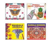 Mandala Butterfly + Fruits & Vegetables + Animals + Wonders Art Designs Pattern Colouring Books For Kids | Mandala Art | Coloring Book | Relaxation | Creativity | Mindfulness | Stress Relief | Art The