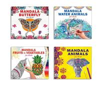 Mandala Butterfly + Sea Animals + Fruits & Vegetables + Animals Art Designs Pattern Colouring Books For Kids | Unicorn Dreams | Fruits Delight | Ocean Animals | Wild Creatures | Bird Sketches | Magica