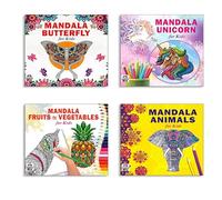 Mandala Butterfly + Unicorn + Fruits & Vegetables + Animals Art Designs Pattern Colouring Books For Kids | Wild Creatures | Bird Sketches | Magical Swirls | Wonders World | Creative Art | Mandala Shap