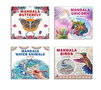 Mandala Butterfly + Unicorn + Sea Animals + Birds Art Designs Pattern Colouring Books For Kids | Unicorn Dreams | Fruits Delight | Ocean Animals | Wild Creatures | Bird Sketches | Magical Swirls | Won