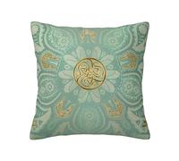 Mandala Celtique Doux Vert Sauge Et Or, Housse de Coussin décorative, taie d'oreiller en Polyester Doux, 45x45 cm