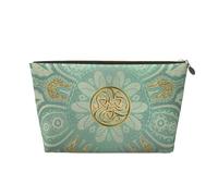 Mandala Celtique Doux Vert Sauge Et Or, Trousse de Maquillage Trousse à cosmétiques Trousse de Toilette de Voyage Portable Pochette de Toilette