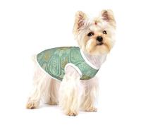 Mandala Celtique Vert Sauge Doux et Or,T-Shirt sans Manches en Coton pour Animaux de Compagnie, Gilet Respirant, Extensible et Doux,S