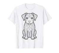 Mandala Chien à Peindre soi-même T-Shirt Graphique avec Valeur, Homme, Blanc, M