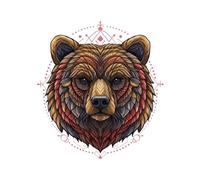 Mandala Coloring Book "Masters of Yellowstone Park - The Bear & The Buffalo": The Bear & The Buffalo Mandala Coloring Book