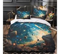 Mandala cosmique Parure de Lit Imprimé en 3D Ultra Douce Résistante Motif céleste abstrait Housse de Couette Microfibre résistante Fermeture Éclair Respirante for Fille Super king（260x220cm）