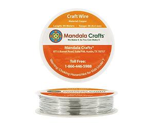 Mandala Crafts Extra Long Colored Craft Jewelry Making Copper Wire (26 Gauge(50 Meters), Silver) by Mandala Crafts