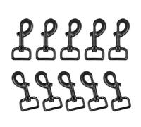 Mandala Crafts Lot de 10 mousquetons pivotants résistants pour laisses, sacs, sacs à dos, sangles, harnais, 8,25 cm - Noir