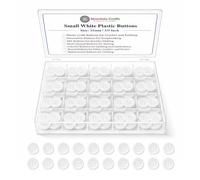 Mandala Crafts Lot de 200 petits boutons ronds en plastique blanc de 15 mm pour couture avec 4 trous