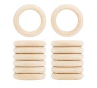 Mandala Crafts Lot de 40 anneaux en bois naturel brut pour la fabrication de bijoux et macramé - 65 mm