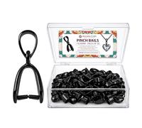 Mandala Crafts Lot de 50 clips de fixation en métal pour bijoux 7 X 20mm noir
