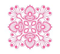 mandala de beauté épanouie pour adultes Stickers muraux 54.6x54.6cm Installation facile Rose