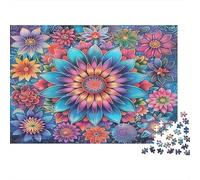Mandala de Fleurs coloré Puzzle 1000 Pièces pour Adultes, Un Jeu De Dexérité Très Difficile Puzzle Jeu Éducatif l'art De La Décoration Moderne 38x26cm/1000pcs