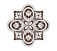 mandala de fleurs tranquilles pour adultes Stickers gravés 42x42cm Installation facile Café