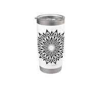 Mandala de géométrie sacrée Sun Burst Gobelet isotherme en acier inoxydable double paroi