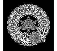 mandala de lotus isolé pour adulte Stickers gravés 54.6x54.6cm Installation facile Blanc