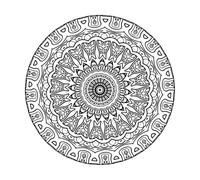 mandala décoratif avec des éléments marins et des vagues sur fond isolé Décorations murales en vinyle 42x42cm Plusieurs tailles disponibles Noir