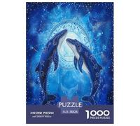 Mandala Deux Baleines Puzzle 1000 Pièces Educa Jouet en Bois Divertissement Créatif De l'art De La Décoration Jeu Éduchatif Challenge Toy Adultes & Enfants des 14 Ans 38x26cm/1000pcs