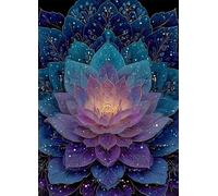 Mandala Diamond Painting Adulte, Diamond Painting Fleur Broderie Diamant 5D DIY Diamant Cristal Strass Point de Croix Loisirs Créatifs Adultes pour Decoration Maison Murale, Cadeau 60x80 cm -bby2507TY