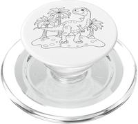 Mandala Dino Dinosaure à colorier pour Les Enfants PopSockets PopGrip pour MagSafe