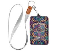 Mandala Docks Porte-badge de travail avec cordon et 3 cartes pour personnel, officiers, étudiants, médecins, employés