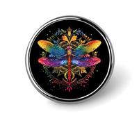 Mandala Dragonfly Chakra Dragonflies Brooch Pins for Women Men Cute Badge Lapel Pins for Backpack Dress Accessories