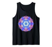 Mandala en Forme de Cube Metatron à Flammes Bleues, Rouges et Jaunes Débardeur