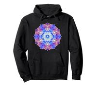 Mandala en Forme de Cube Metatron à Flammes Bleues, Rouges et Jaunes Sweat à Capuche