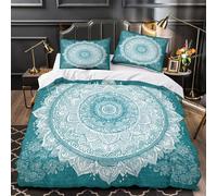 Mandala Ensemble De Literie 3D Imprimée Microfibre Résistante 3 Pièces 2 Taies Douce bohemian Spiritual Housse de Couette Respirante Entretien Facile for Adulte Enfants Filles King（220x240cm）