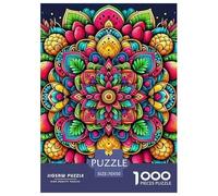 Mandala Fleur 1000 Pièces Puzzle Difficile Et Stimulant sur Challenge Toy Jouets ArtFleurs colorées Un Jouet De Jeu, pour Toute La Famille 70x50cm/1000pcs