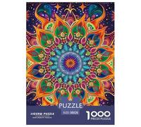 Mandala Fleur 1000 Pièces Puzzle Difficile Et Stimulant sur Challenge Toy Jouets ArtFleurs colorées Un Jouet De Jeu, pour Toute La Famille 38x26cm/1000pcs