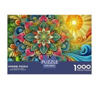 Mandala Fleur 1000 Pièces Puzzle Difficile Et Stimulant sur Challenge Toy Jouets ArtFleurs colorées Un Jouet De Jeu, pour Toute La Famille 38x26cm/1000pcs