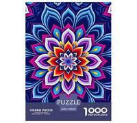 Mandala Fleur 1000 Pièces Puzzle Difficile Et Stimulant sur Challenge Toy JouetsFleurs colorées Divertissement pour Adulte Un Jouet De Jeu 70x50cm/1000pcs
