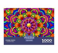 Mandala Fleur 1000 Pièces Puzzle Difficile Et Stimulant sur Challenge Toy JouetsFleurs colorées Divertissement pour Adulte Un Jouet De Jeu 70x50cm/1000pcs