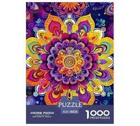 Mandala Fleur 1000 Pièces Puzzle Difficile Et Stimulant sur Challenge Toy JouetsFleurs colorées Divertissement pour Adulte Un Jouet De Jeu 38x26cm/1000pcs