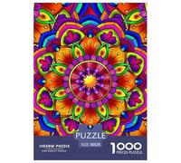 Mandala Fleur 1000 Pièces Puzzle Difficile Et Stimulant sur Challenge Toy JouetsFleurs colorées Divertissement pour Adulte Un Jouet De Jeu 38x26cm/1000pcs