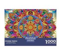 Mandala Fleur 1000 Pièces Puzzle Difficile Et Stimulant sur Jeu Éducatif De Décoration Familiale Art Fleurs colorées Un Jouet De Jeu 38x26cm/1000pcs