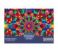 Mandala Fleur 1000 Pièces Puzzle Difficile Et Stimulant sur Jeu Éducatif De Décoration Familiale Art Fleurs colorées Un Jouet De Jeu 38x26cm/1000pcs