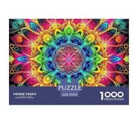Mandala Fleur 1000 Pièces Puzzle Difficile Et Stimulant sur Jeu Éducatif De Décoration Familiale Parfaite Fleurs colorées Un Jouet De Jeu 70x50cm/1000pcs