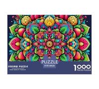 Mandala Fleur 1000 Pièces Puzzle Difficile Et Stimulant sur Jeu Éducatif Jouets Fleurs colorées Impossible Terminé Jeu pour Toute La Famille 38x26cm/1000pcs