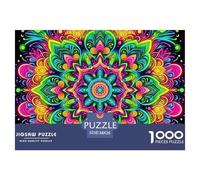 Mandala Fleur 1000 Pièces Puzzle Difficile Et Stimulant sur Jeu Éducatif Jouets Fleurs colorées Puzzle Un Jouet De Jeu 38x26cm/1000pcs