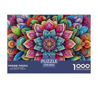 Mandala Fleur 1000 Pièces Puzzle Difficile Et Stimulant sur Jeu Éducatif Jouets Fleurs colorées Puzzle Un Jouet De Jeu 38x26cm/1000pcs