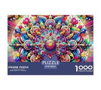 Mandala Fleur 1000 Pièces Puzzle Difficile Et Stimulant sur Jeu Éducatif Jouets Fleurs colorées Un Jouet De Puzzle Jeu pour Toute La Famille 38x26cm/1000pcs