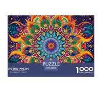 Mandala Fleur 1000 Pièces Puzzle Difficile Et Stimulant sur Jeu Éducatif Jouets Puzzle Fleurs colorées Un Jouet De Jeu Cadeaux 38x26cm/1000pcs