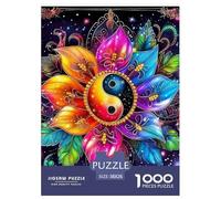 Mandala Fleur 1000 Pièces Puzzle Difficile Et Stimulant sur Jeu Éduchatif Jouets ActivitéFamiliale Parfaite Fleurs colorées Un Jouet De Jeu38x26cm/1000pcs