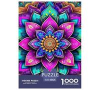 Mandala Fleur 1000 Pièces Puzzle Difficile Et Stimulant sur Jeu Éduchatif Jouets Fleurs colorées Un Jouet De Jeu Cadeaux 38x26cm/1000pcs