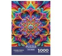 Mandala Fleur 1000 Pièces Puzzle Difficile Et Stimulant sur Jeu Éduchatif Jouets Fleurs colorées Un Jouet De Jeu Cadeaux 38x26cm/1000pcs